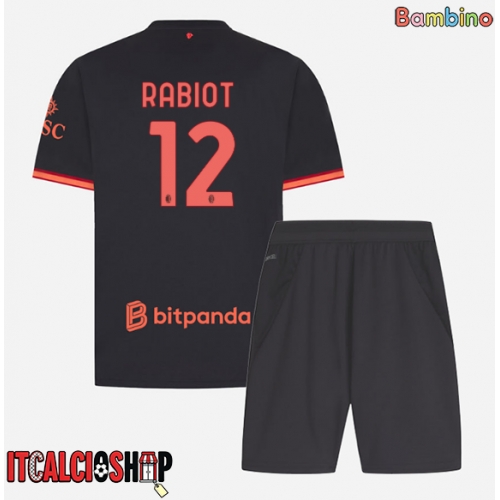 AC Milan Adrien Rabiot #12 Terza Maglia Bambino 2026-27 Manica Corta (+ Pantaloni corti)